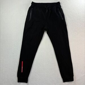 Prada Nylon Technical Pants Mens XL Black Joggers Sweatpants Designer Tapered